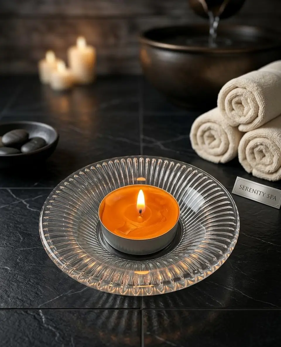 18 Velas/Tealights + 6 Portavelas de vidrio 4