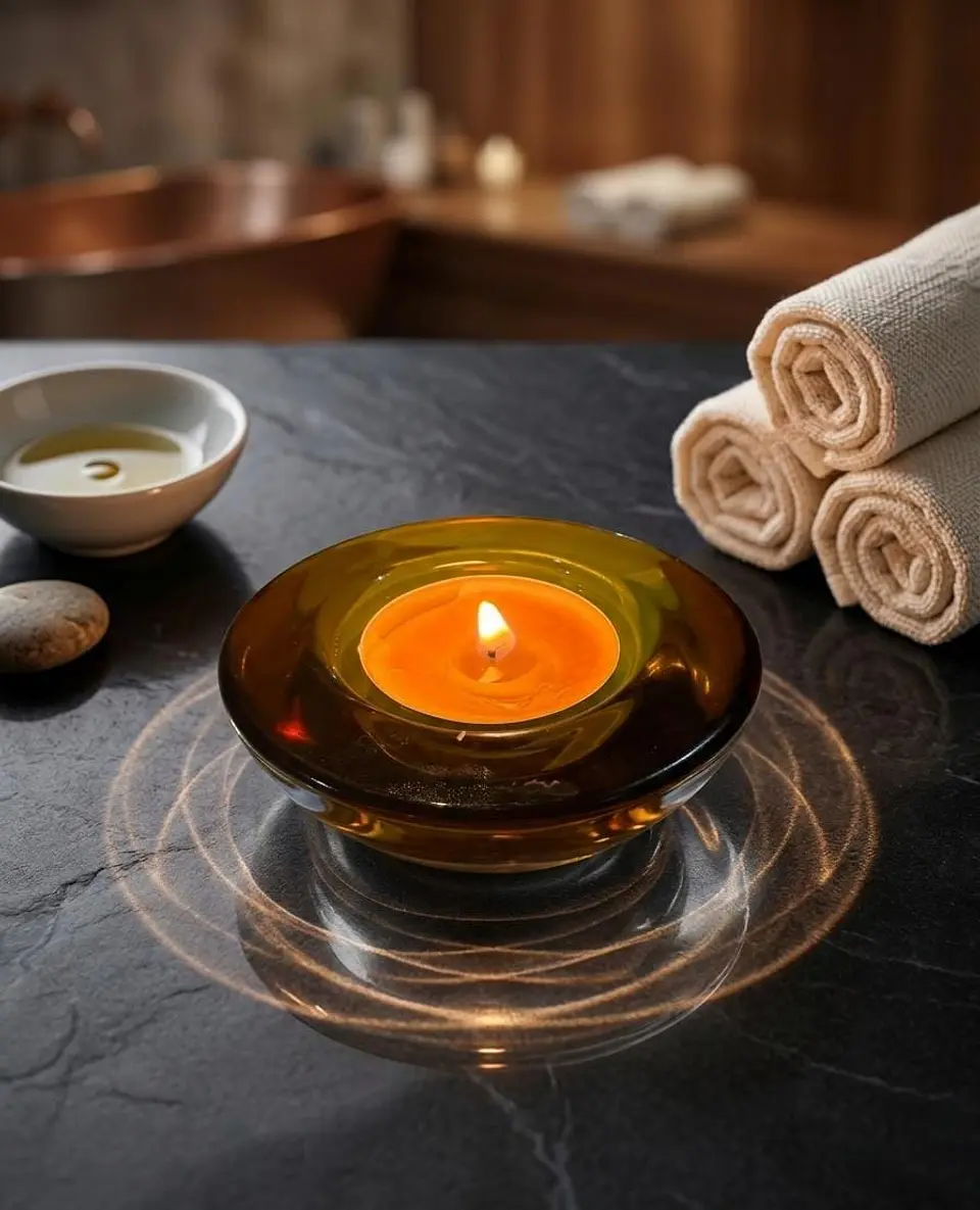 18 Velas/Tealights + 6 Portavelas de vidrio 6