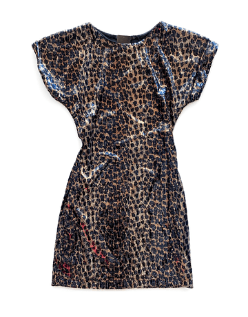 Vestido Animal Print Con Lentejuelas 