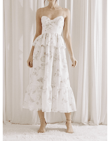 Vestido Flower Print Blanco