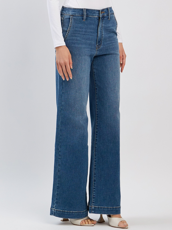 Pantalón Straigh Leg Mezclilla  1