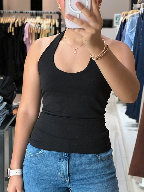 Top Halter Negro