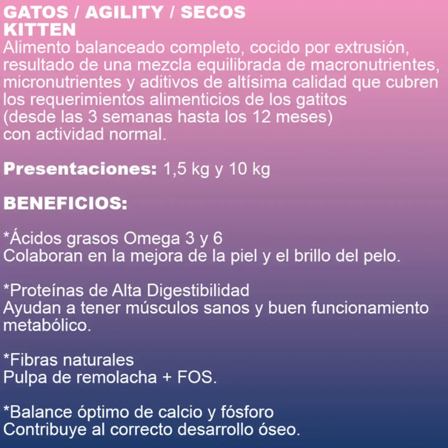 Agility Cats Alimento Kitten Para Gatitos 10.2 Kg 4
