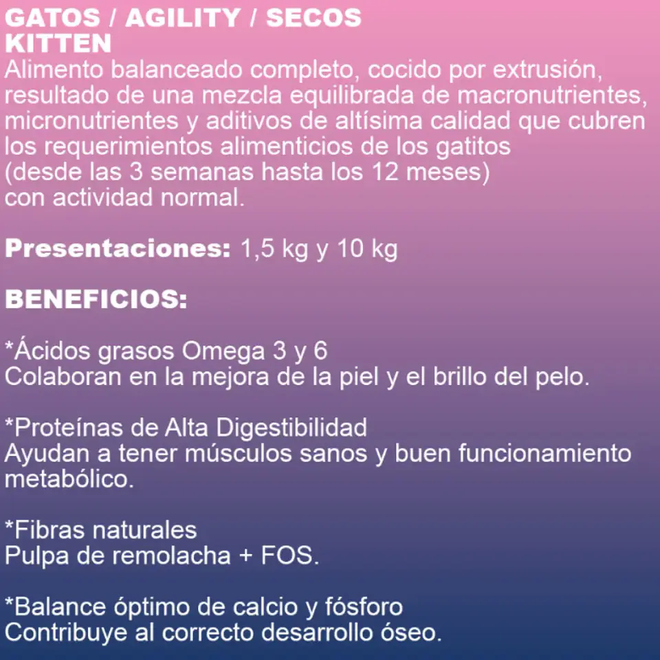 Agility Cats Alimento Kitten Para Gatitos 10.2 Kg 4