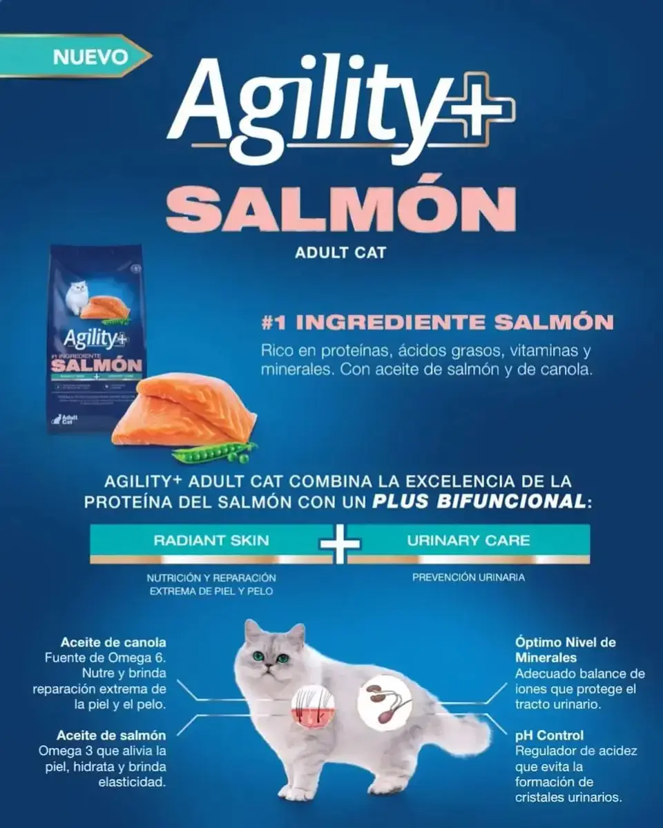 Agility Cats Alimento Gato Adulto Sabor Salmón 1.5 kg 3