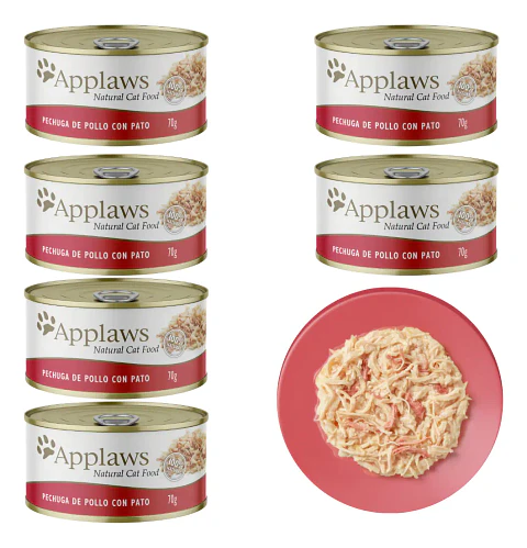Applaws 6 Latas Alimento Sabor Pollo con Pato para Gatos 420 g