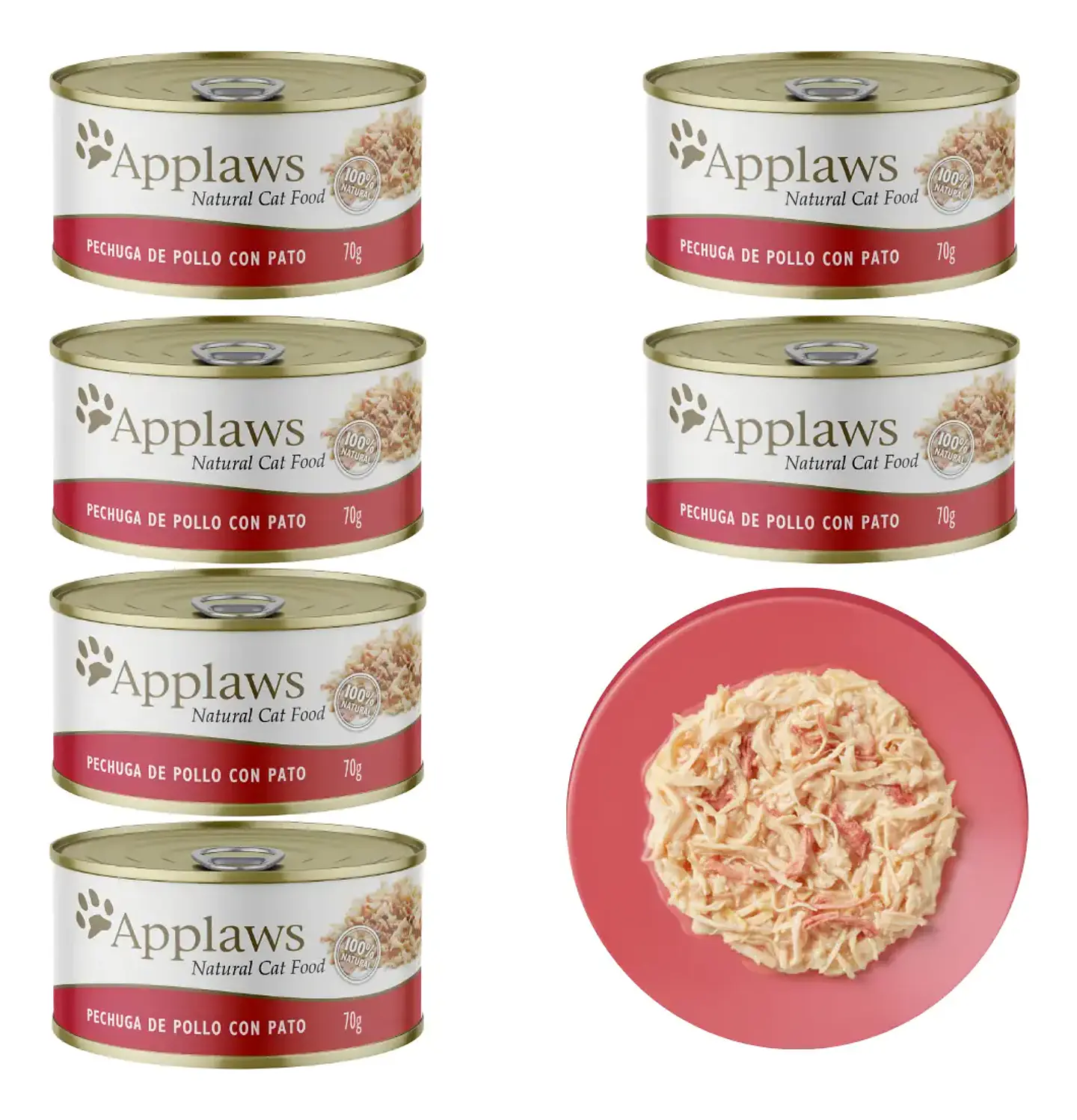 Applaws 6 Latas Alimento Sabor Pollo con Pato para Gatos 420 g 1