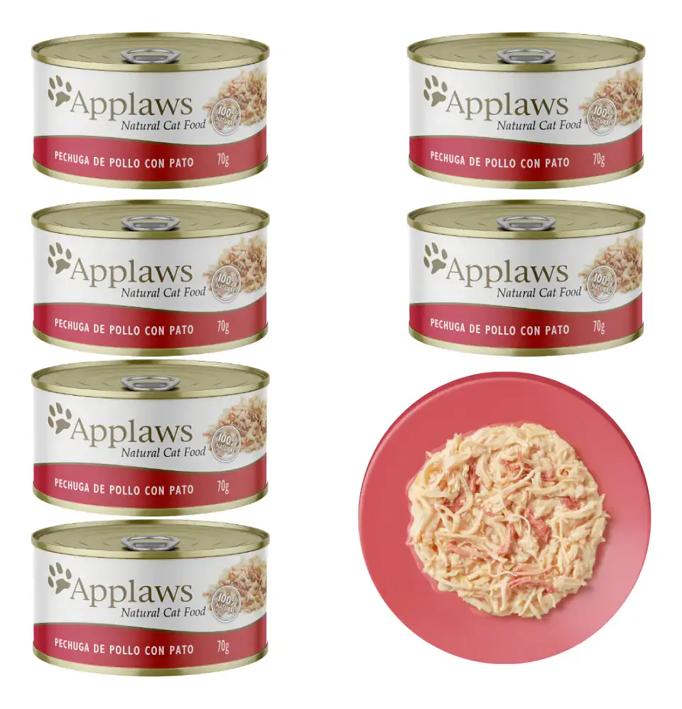 Applaws 6 Latas Alimento Sabor Pollo con Pato para Gatos 420 g 1