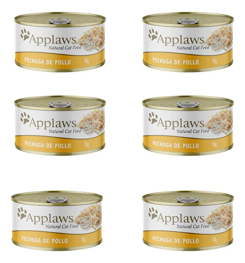 Applaws 6 Latas Alimento Gato Adulto Sabor Pollo 420 g