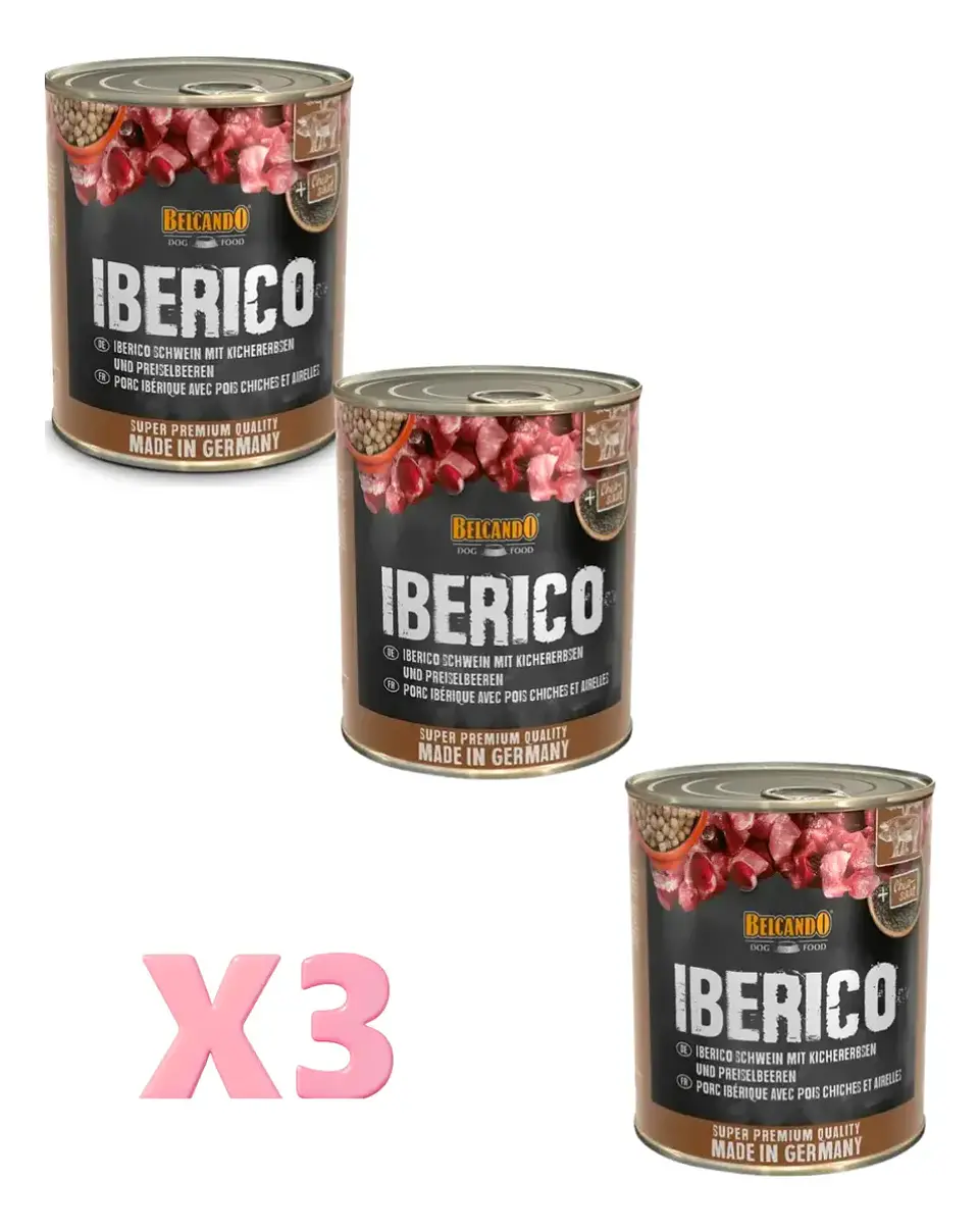 Belcando 3 Pack Latas ibérico Alimento Húmedo Para Perros 800 Gr C/u. 1