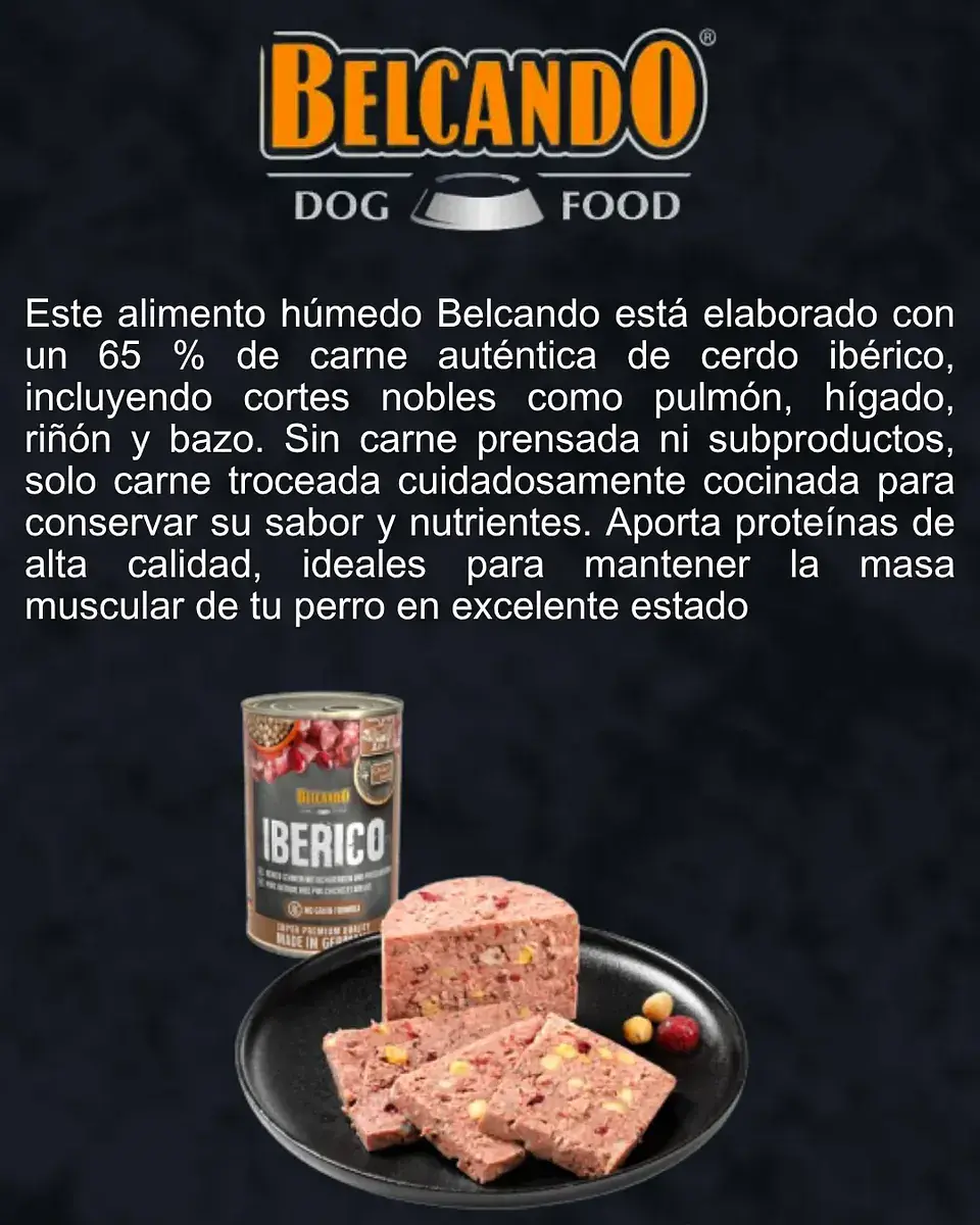 Belcando 3 Pack Latas ibérico Alimento Húmedo Para Perros 800 Gr C/u. 3