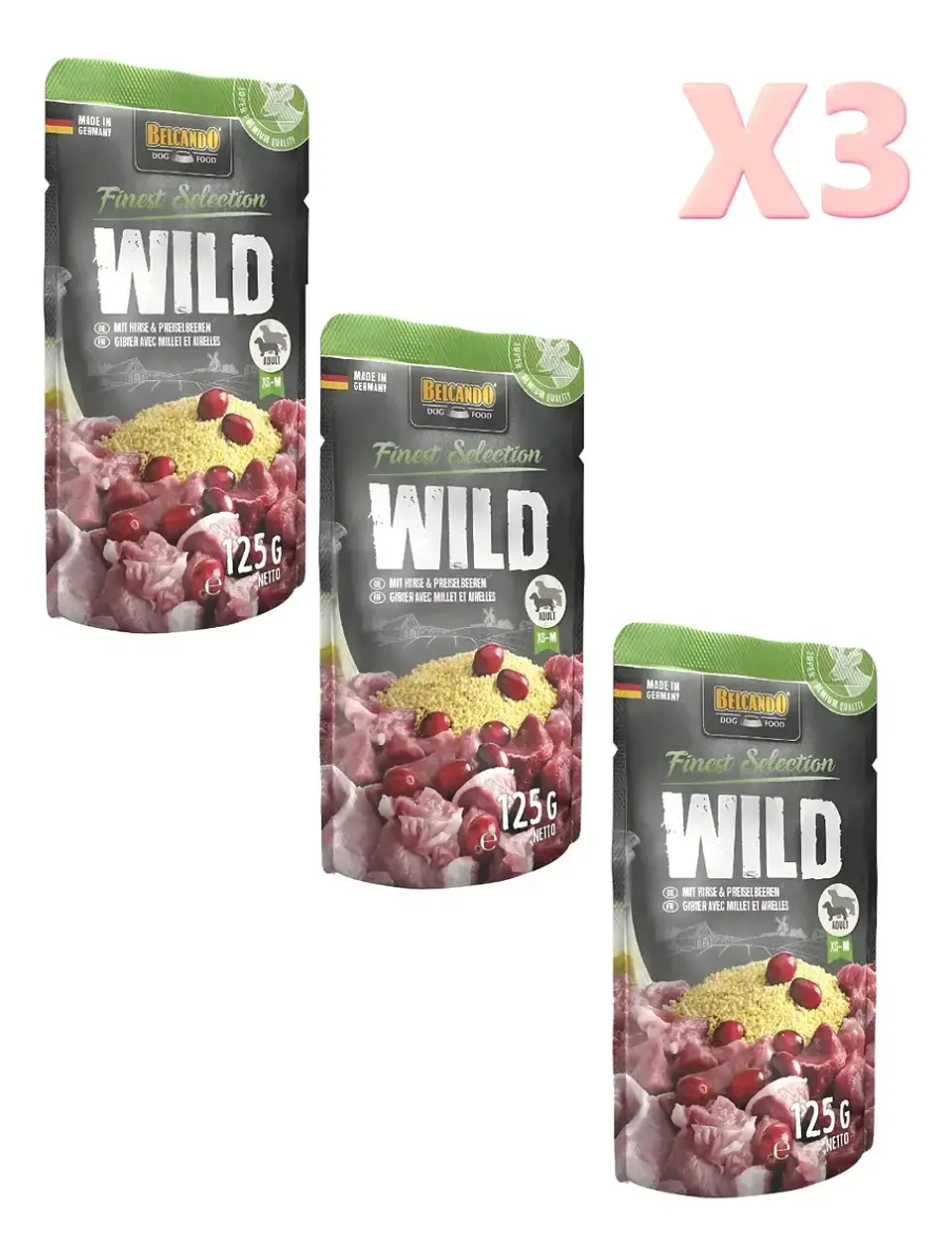 Belcando Alimento 3 Sachets Wild Venado - 125 Grs C/u 1.5 kg 1