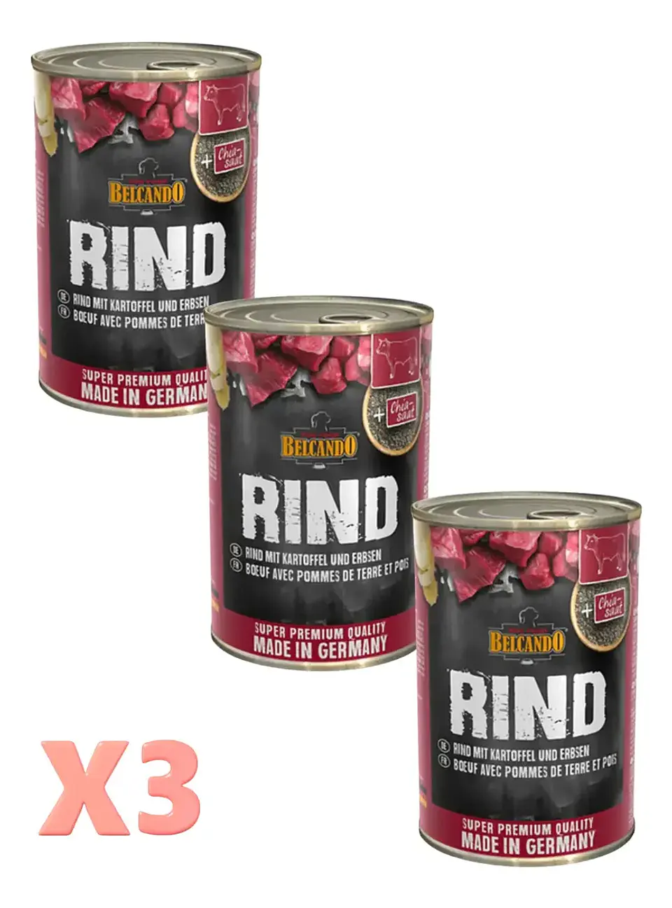 Belcando Rind 3 Latas 800 Grs C/u - Alimento Húmedo Perros. 1