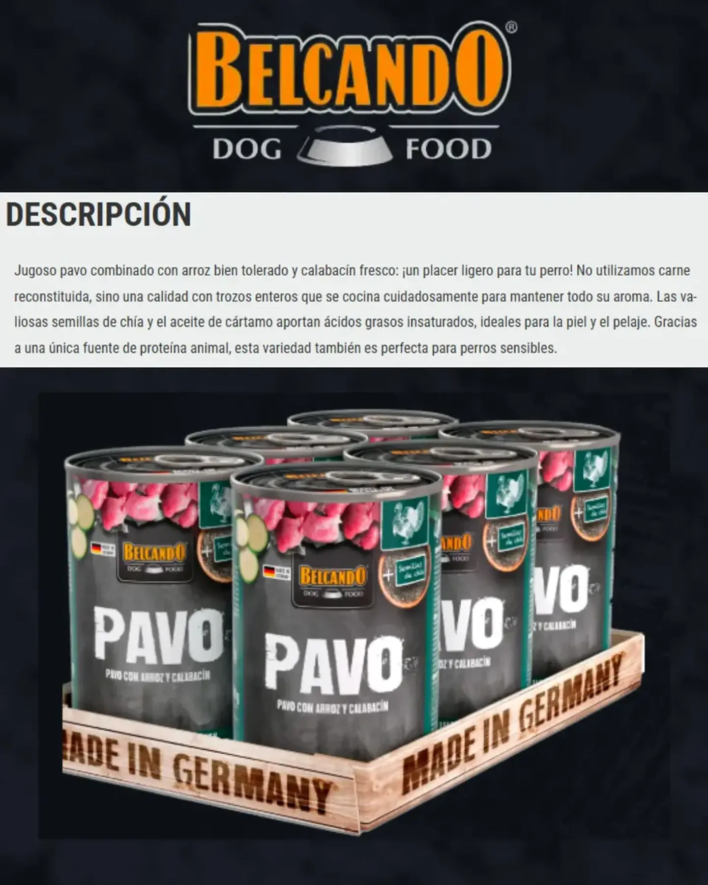 Belcando Alimento Lata Quality Selection pavo Para Perros 800 Gr 3
