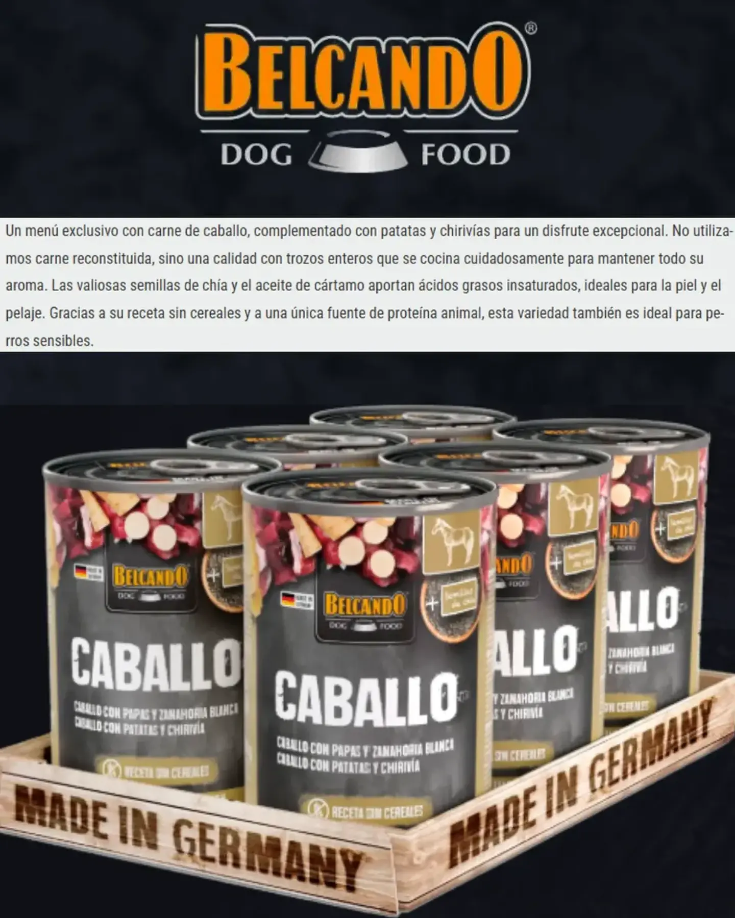 Belcando Lata Qs Alimento Humedo De caballo Para Perro 800 Gr 3