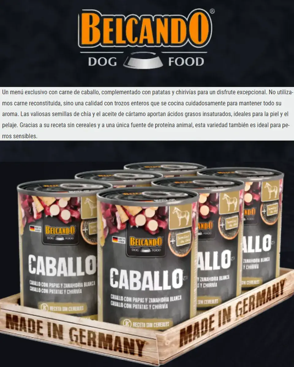 Belcando Lata Qs Alimento Humedo De caballo Para Perro 800 Gr 3