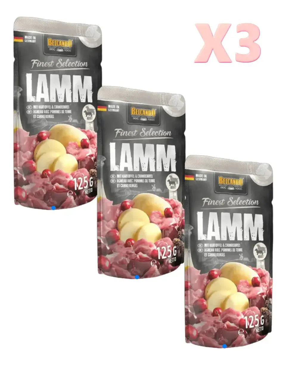 Belcando 3 Sachets Cordero Patatas Lamm Para Perros 125 g  1