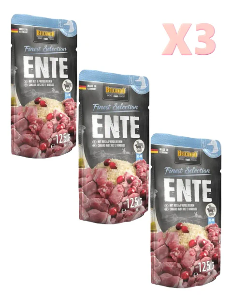 Belcando Alimento 3 Sachets Ente (pato-arroz-arandanos- 125 Grs C/u 1.5 kg
