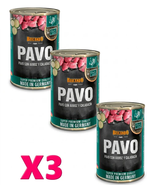 Belcando Quality Selection 3 Latas de pavo, arroz y calabacín Para Perro 400 Gr