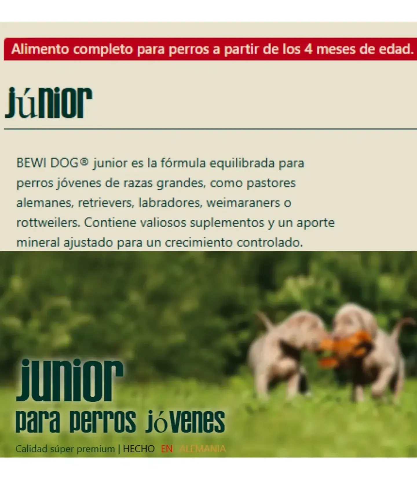 BEWIDOG Alimento Para Perros Cachorros 25 kg 2