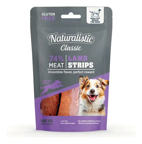 Naturalistics Snack Clasicc-Lamb Strip Cordero-100 Gr