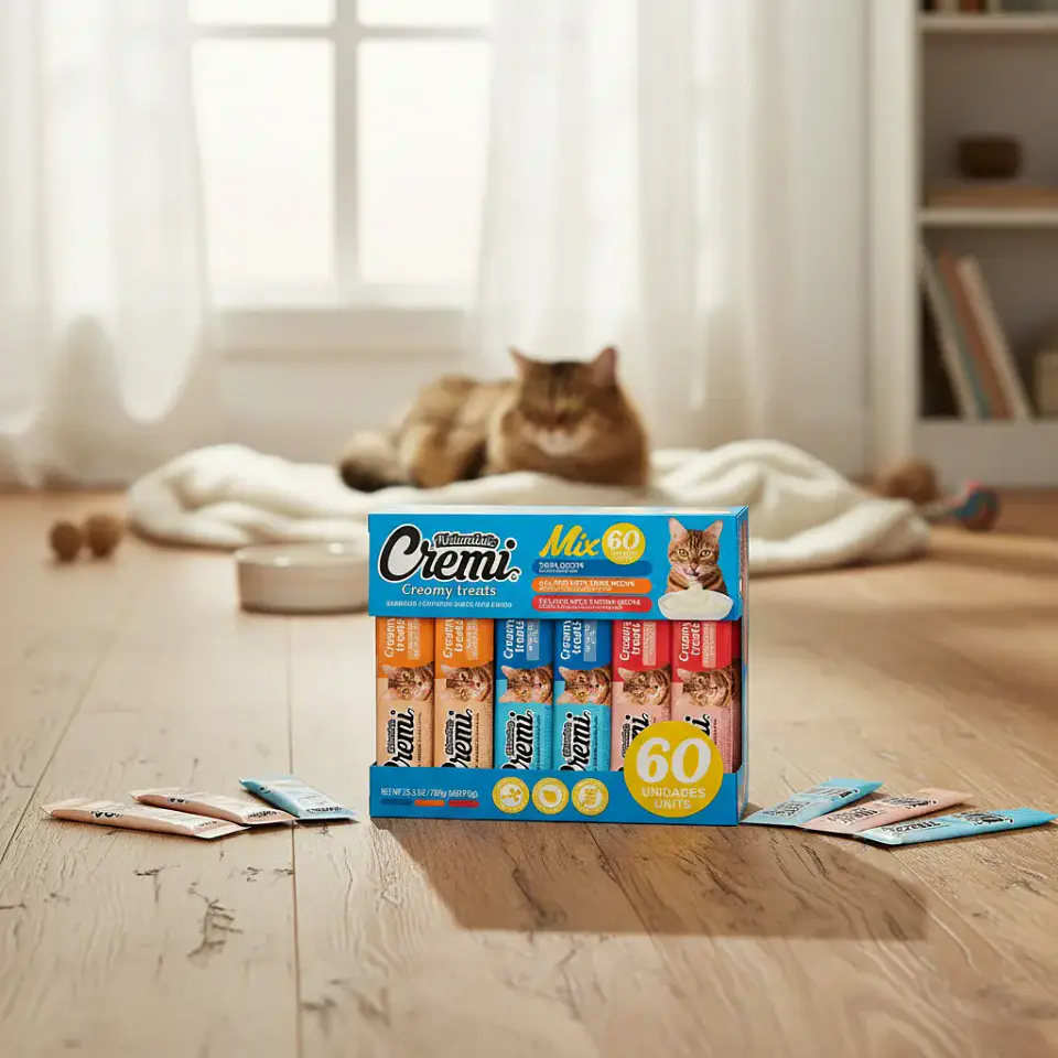 Naturalistic Snack Húmedo Cremi para Gato Sabores del mar Pack 60u 2
