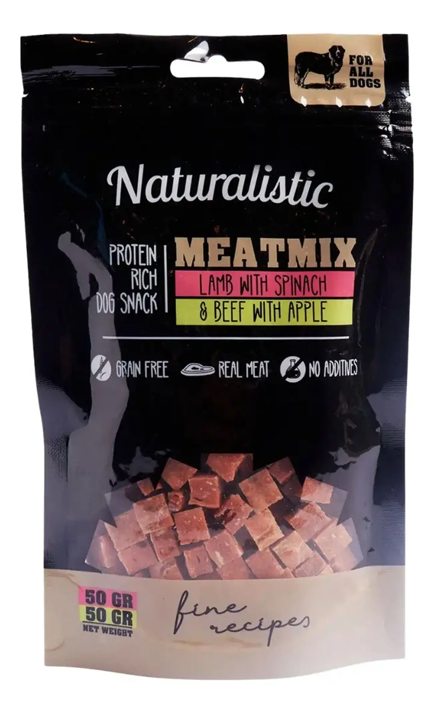 Naturalistic Snack para Perro Meatmix Cordero & Carne 100 g 1