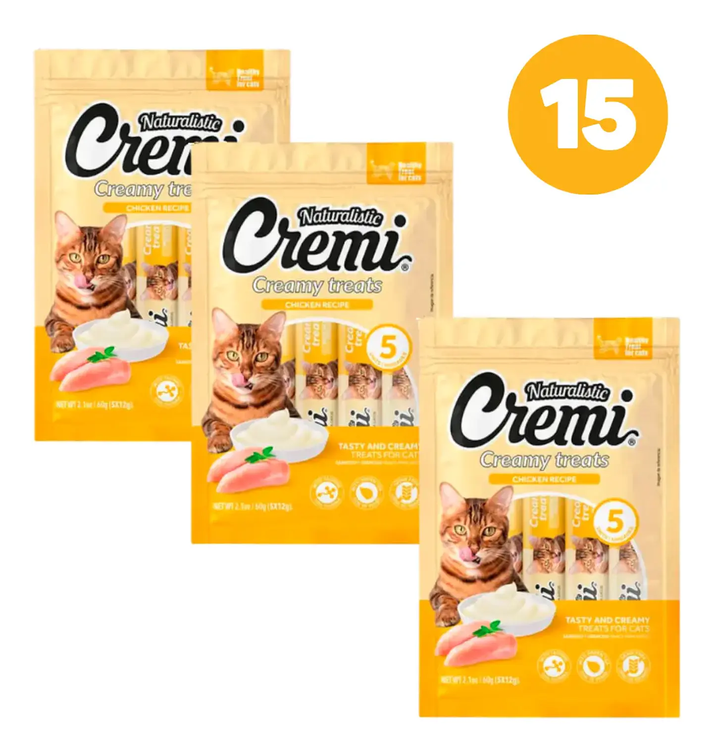 Naturalistics  Snack Húmedo Gato Sabor Pollo 180 gr Pack x15 1