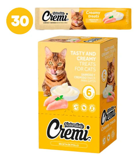 Naturalistics Alimento Cremi para Gato Sabor Pollo 360 gr Pack 30