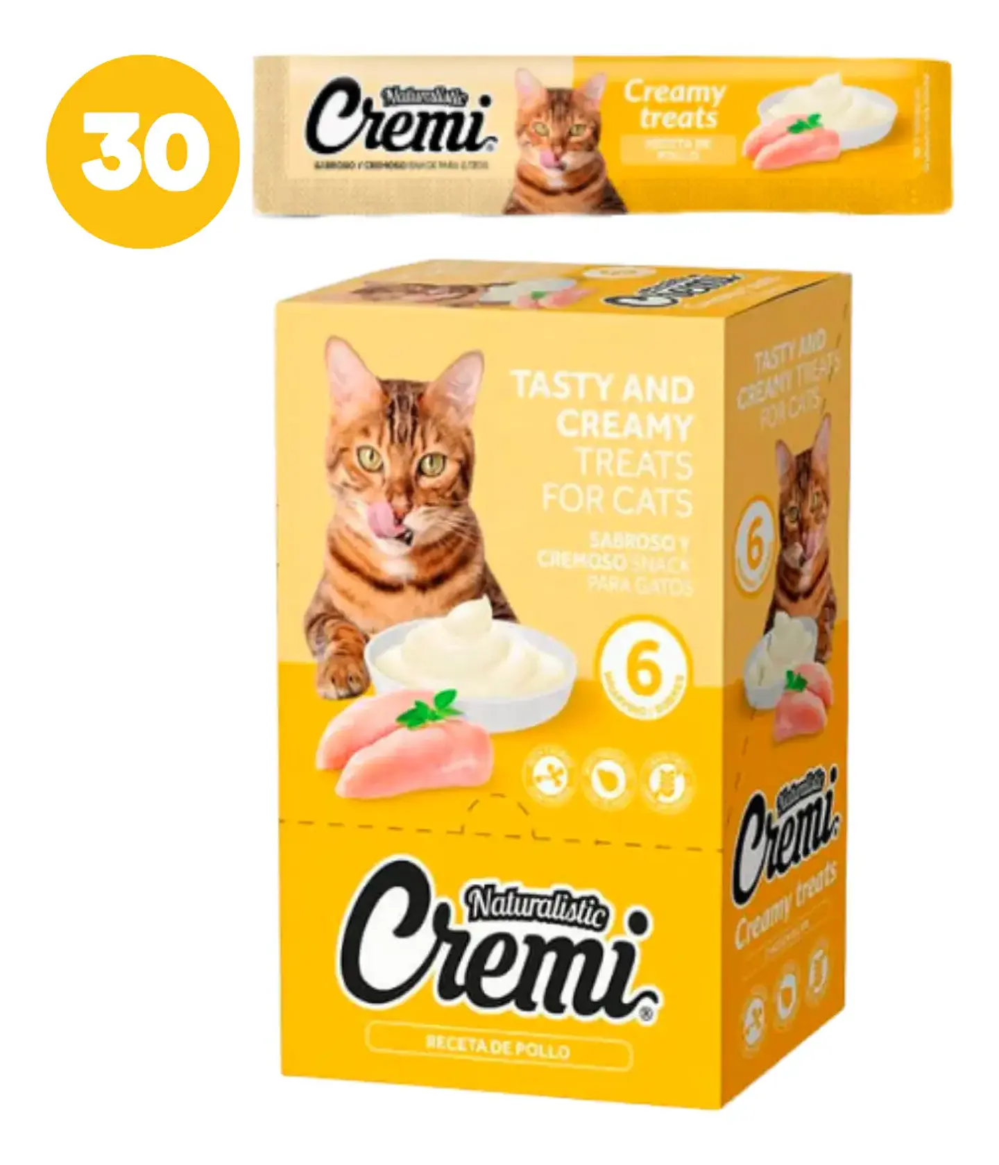 Naturalistics Alimento Cremi para Gato Sabor Pollo 360 gr Pack 30 1
