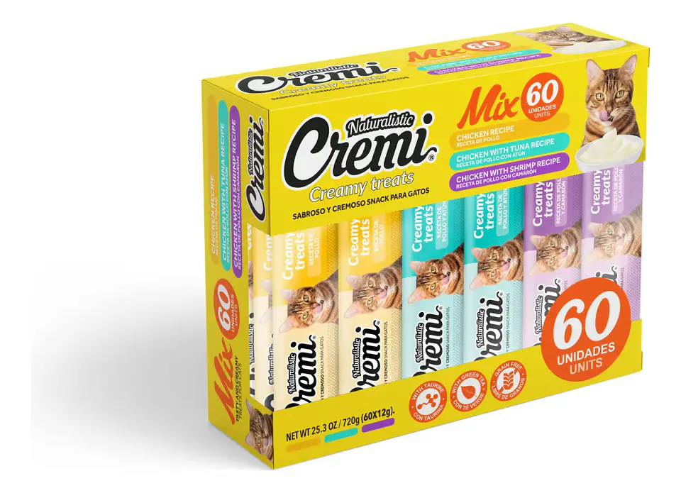 Naturalistics Snack Húmedo Cremi para Gato Sabor Pollo 720 gr Pack x60 1