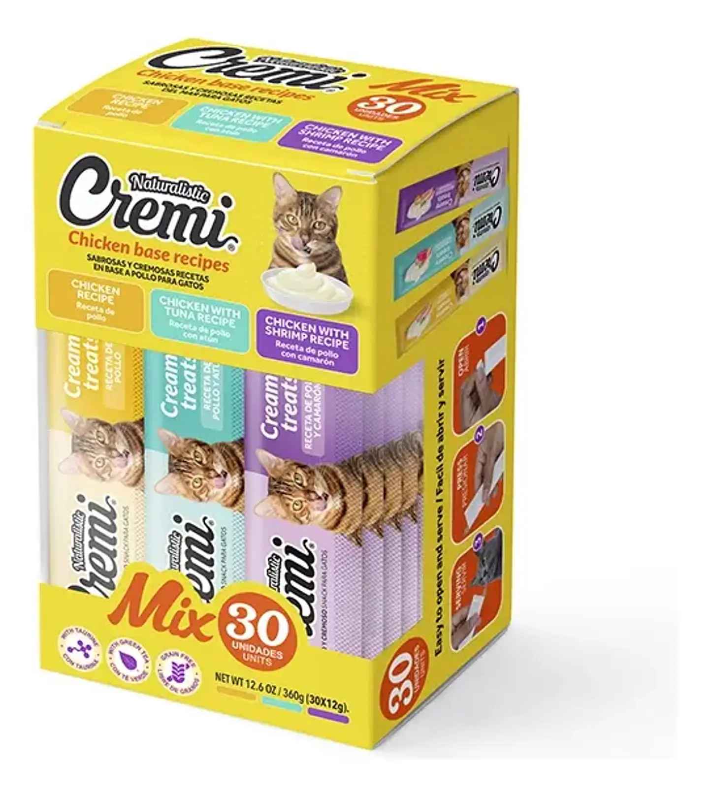 Naturalistics Snacks Humedo Cremi para Gato Sabor Pollo 360 gr Pack x30 2