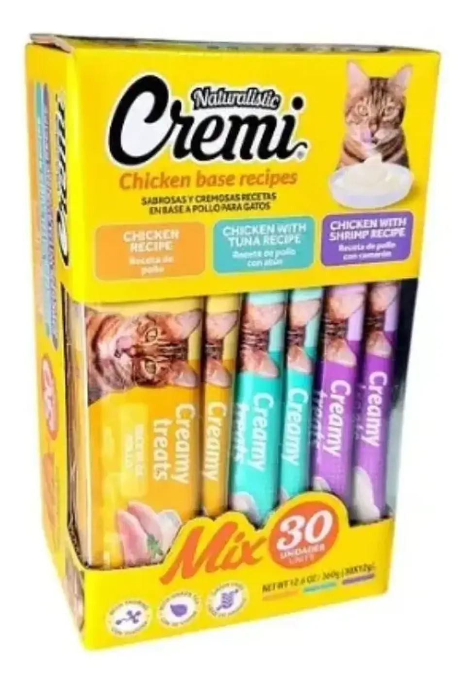 Naturalistics Snacks Humedo Cremi para Gato Sabor Pollo 360 gr Pack x30 3