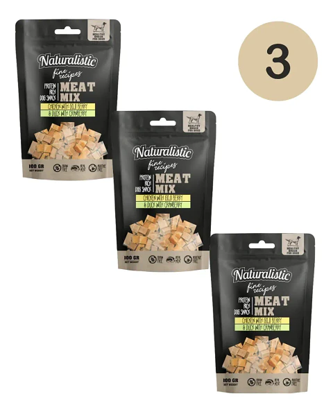 Naturalistics Snacks para Perro Sabor Pollo y Pato 100 g Pack x3
