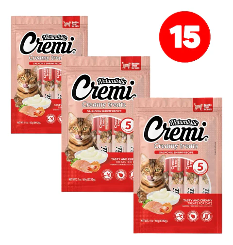 Naturalistics  Snack Húmedo para Gato Sabor Salmón y Camarón 180 gr Pack x15