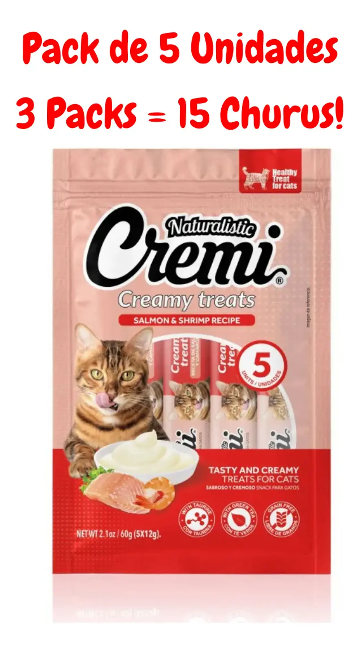 Naturalistics  Snack Húmedo para Gato Sabor Salmón y Camarón 180 gr Pack x15 2