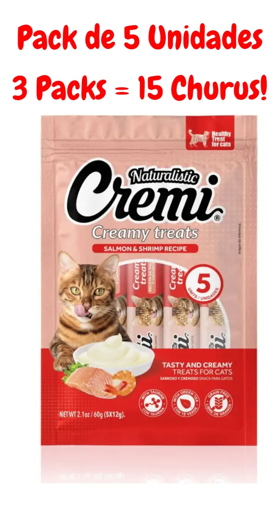 Naturalistics  Snack Húmedo para Gato Sabor Salmón y Camarón 180 gr Pack x15 2