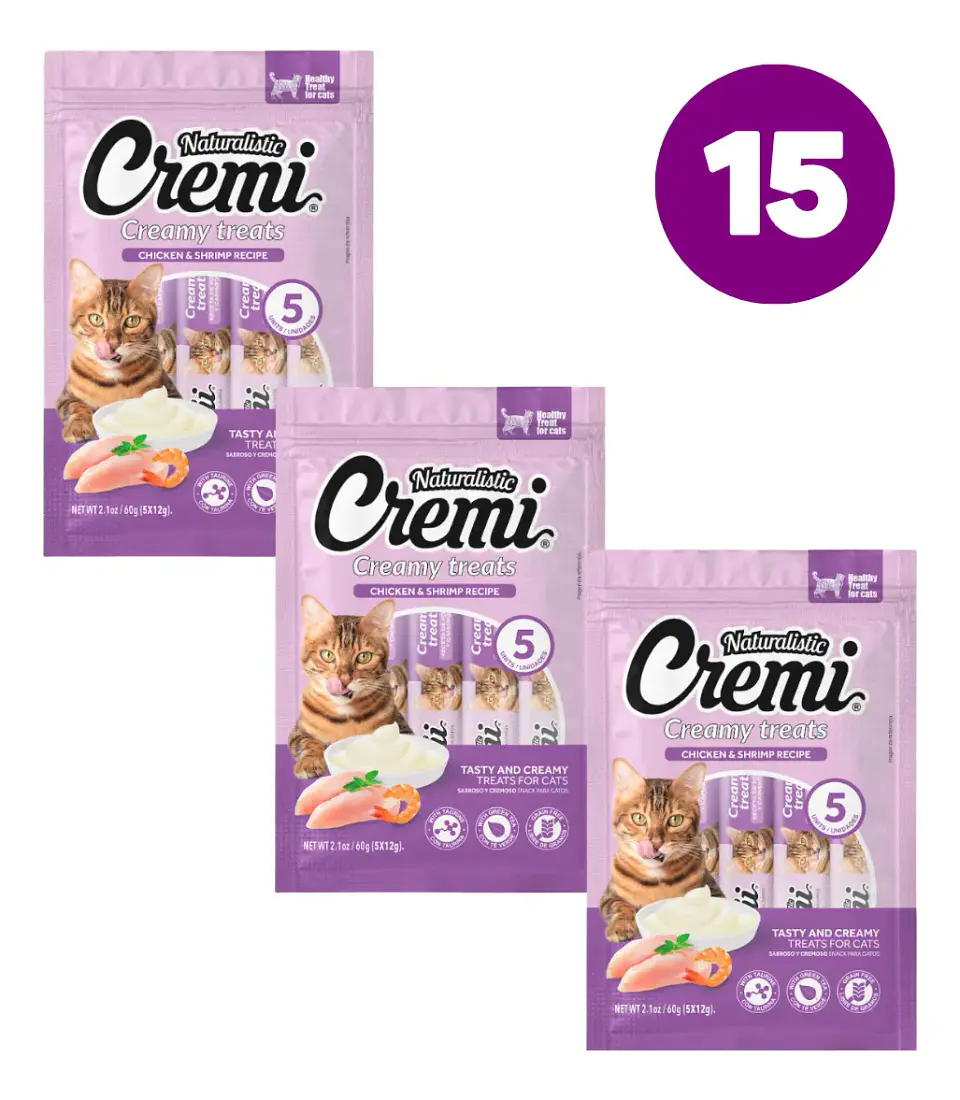 Naturalistics Snack Húmedo para Gato Sabor Pollo y Camarón 180 gr Pack x15 1