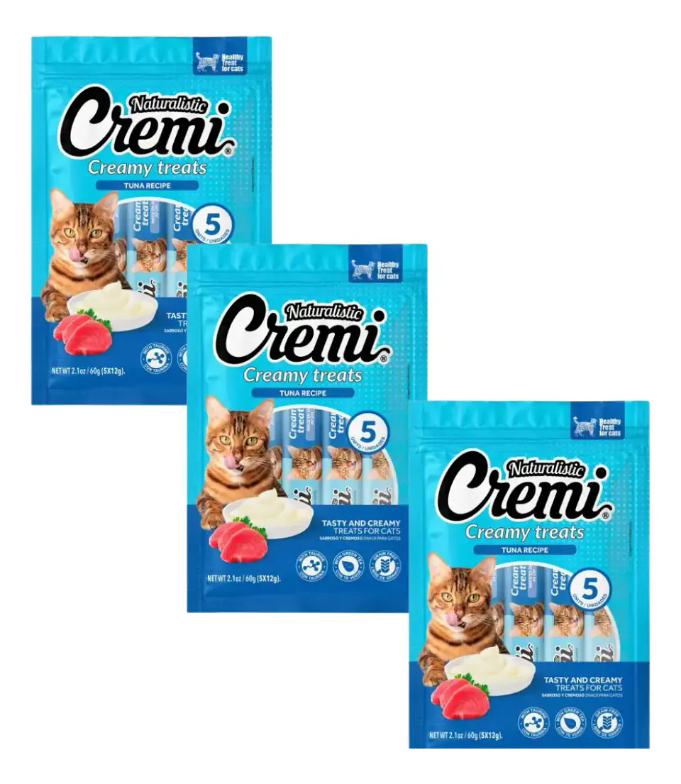 Naturalistics Snack Húmedo-Cremi para Gato Sabor Salmón y Atún 180 gr Pack x15 1