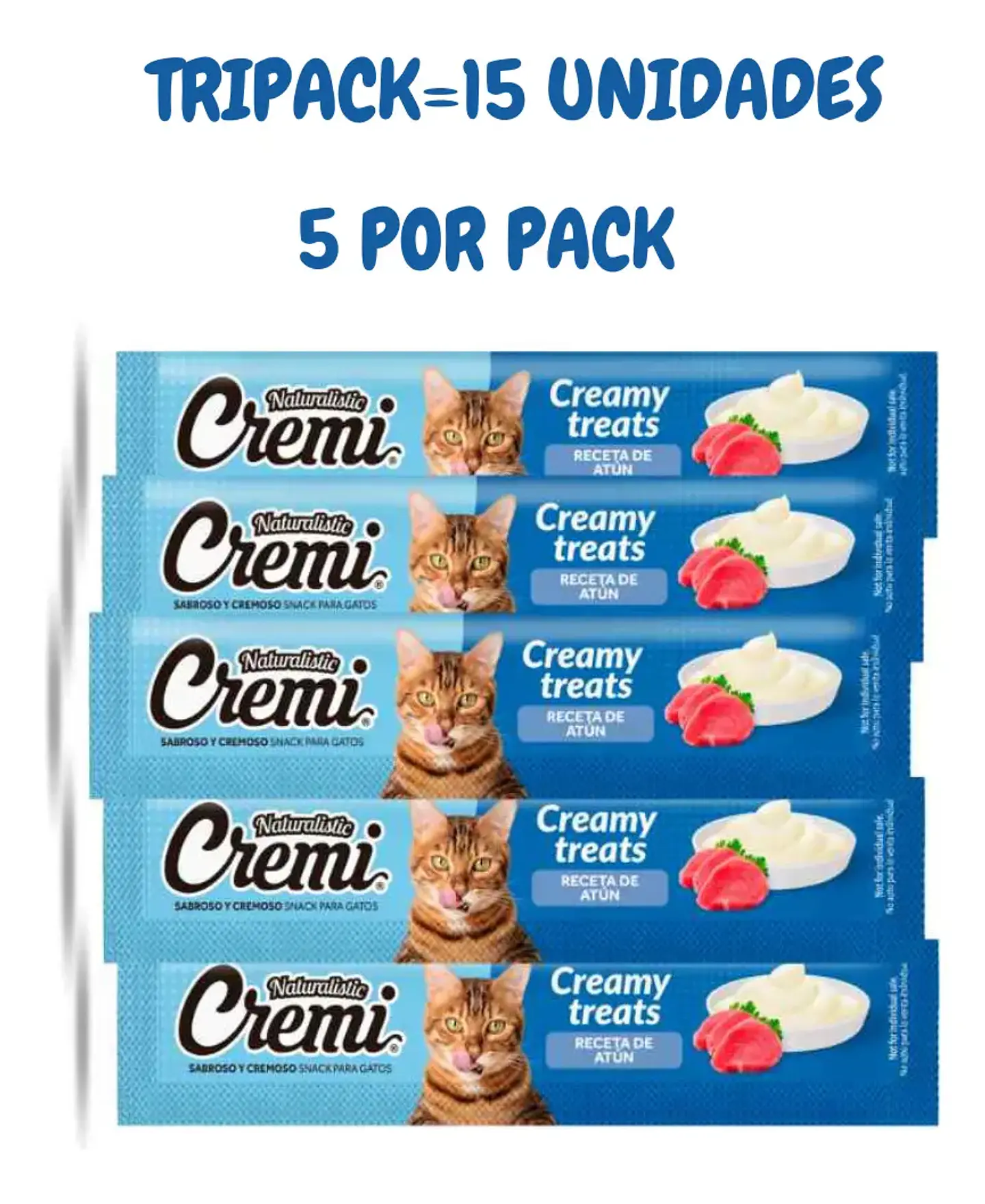 Naturalistics Snack Húmedo-Cremi para Gato Sabor Salmón y Atún 180 gr Pack x15 2