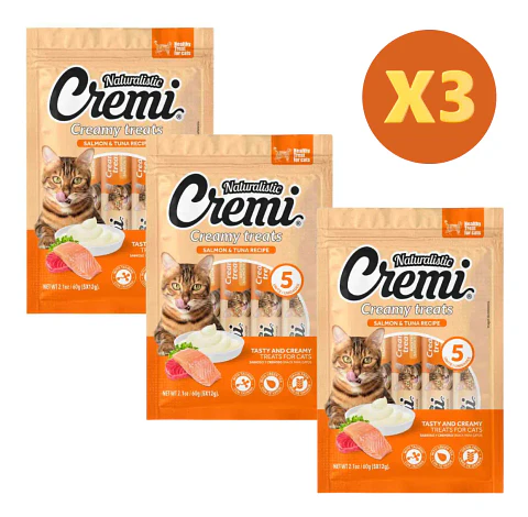 Naturalistics  Snack Húmedo Para Gatos Sabor a Salmón y Atún 180 gr Pack x15