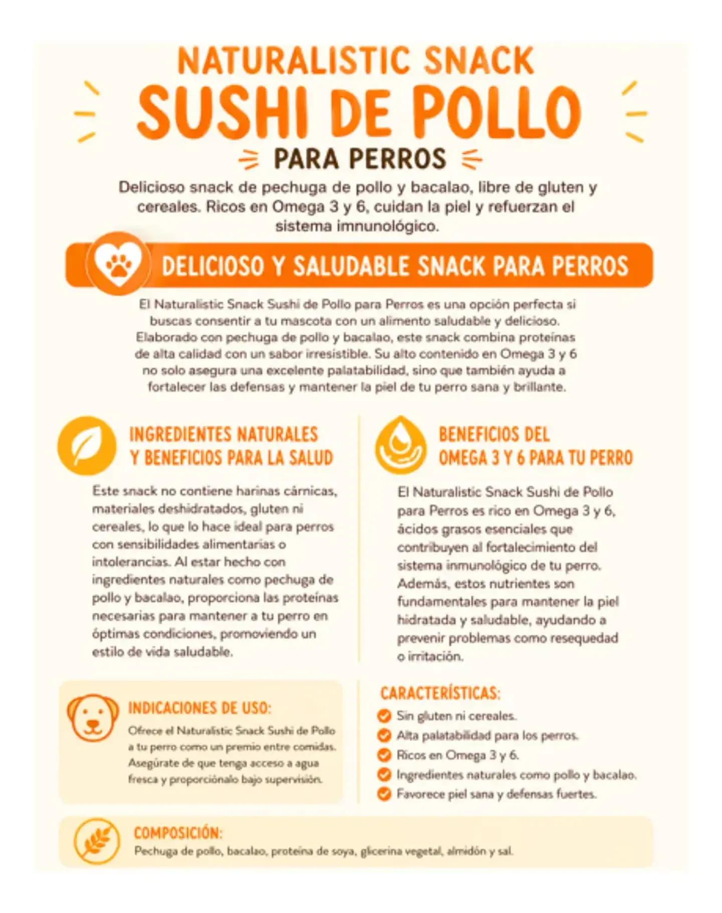 Naturalistics Snack para Perro Sabor Pollo, Cordero 100 g Pack x3 6
