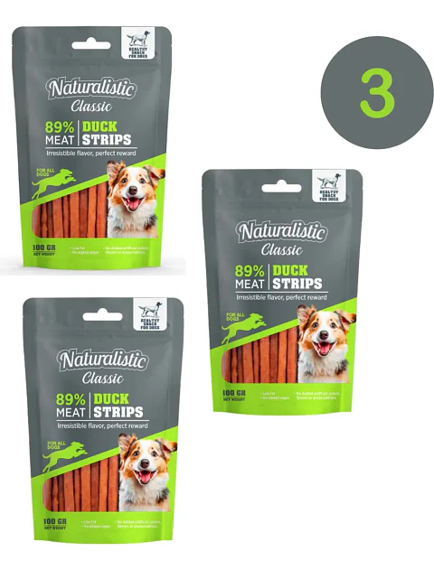 Naturalistics Snack para Perro Tirita de Pato 100 g Pack x3