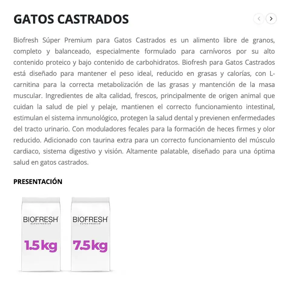 BioFresh Alimento Gatos Castrados Sabor Salmón SP 7.5 Kg 4