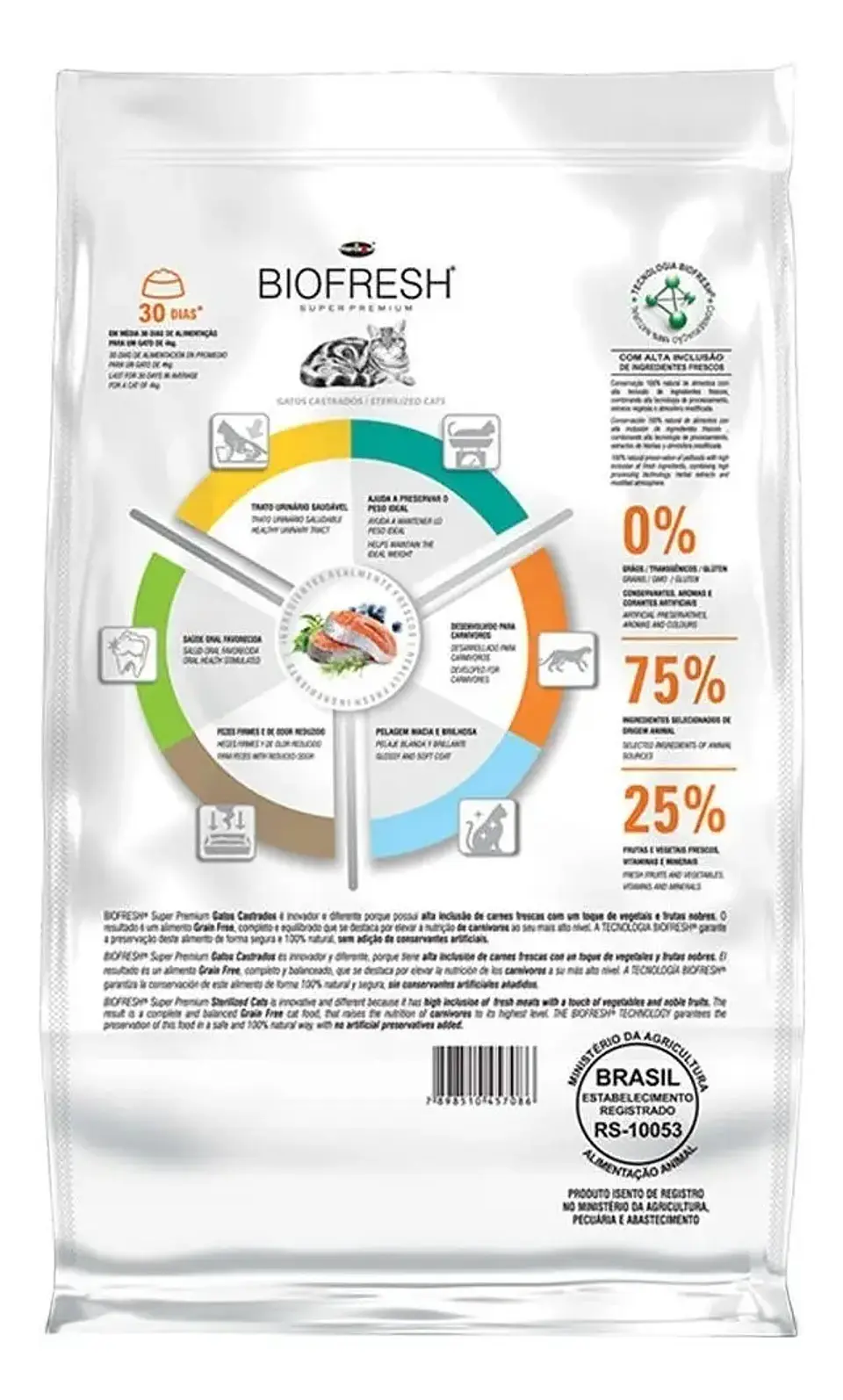 BioFresh Alimento Gatos Castrados Sabor Salmón SP 1.5 Kg 3