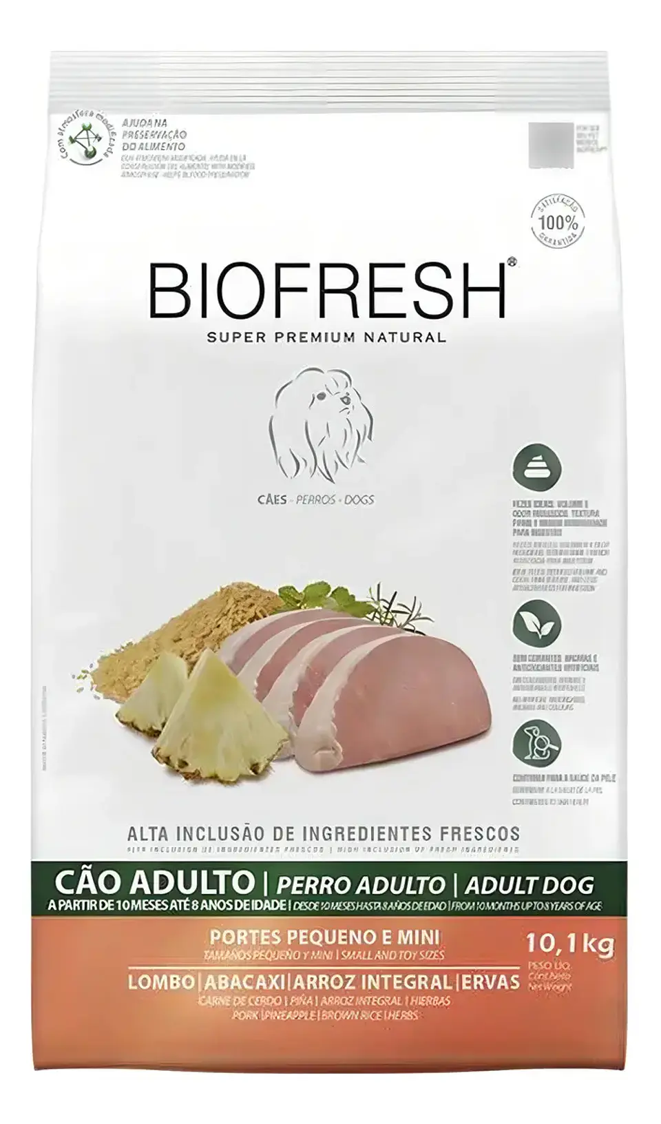 BioFresh Alimento Perro Adulto-Raza Pequeña Sabor Lomo Piña Seco SP 10 Kg  1
