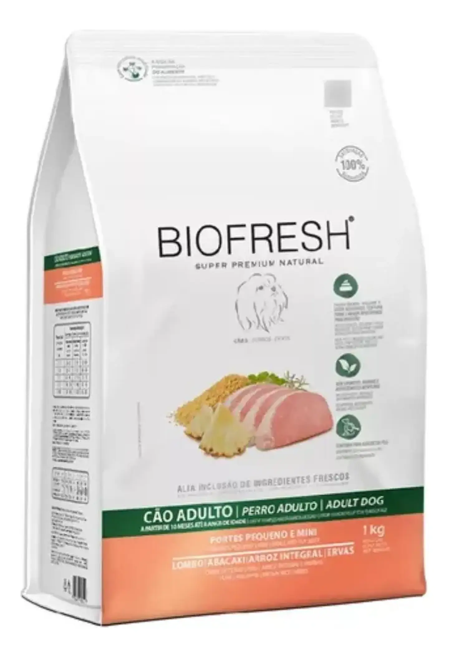 BioFresh Alimento Perro Adulto-Raza/pequeña y Mini Sabor Cerdo y Piña 3 Kg 1