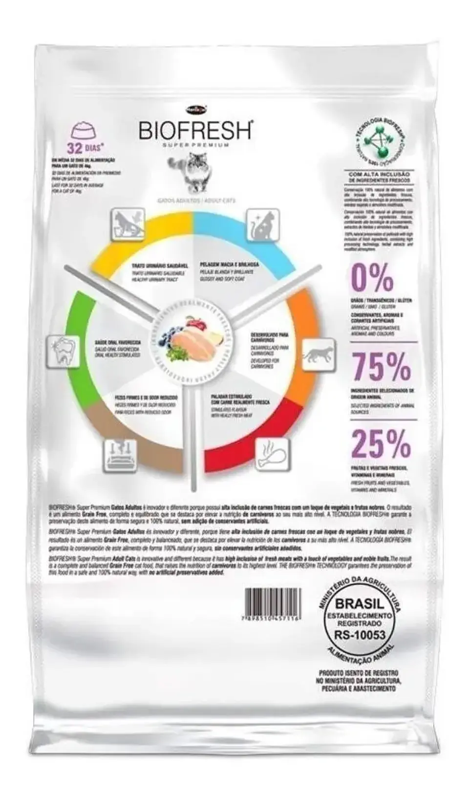 BioFresh Alimento Gato Adulto Mix Con Pollo Fruta Y Verdura Salud Oral 7.5 Kg  3