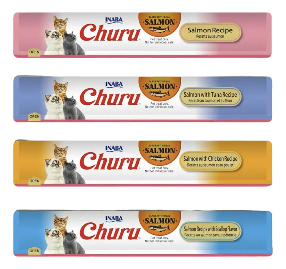 Churu Tarro Gatos - Variedades Mix Salmon - 50 Tubitos  5