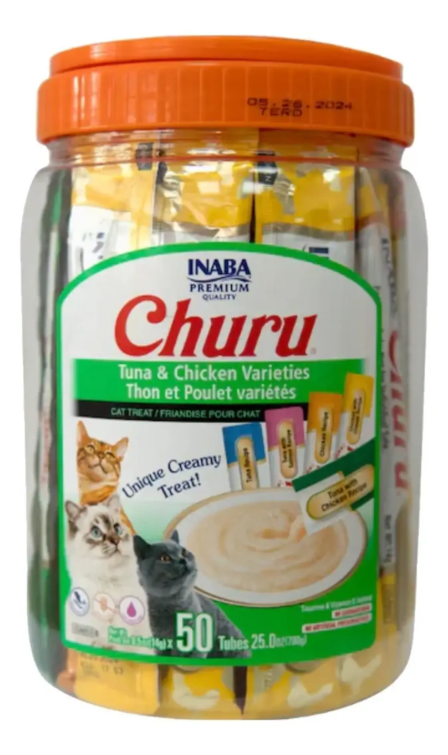 Churu Tarro Gatos - Variedades Atún y Pollo - 50 Tubitos  1
